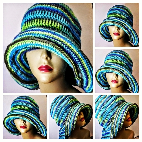 NWT Eco-friendly Cotton Retro Versatile Crochet Flapper Hat main image 7